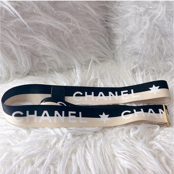 Chanel Belt & Purse Strap Vintage Two Tone Canvas Star Adjustable - Picture 8 of 8